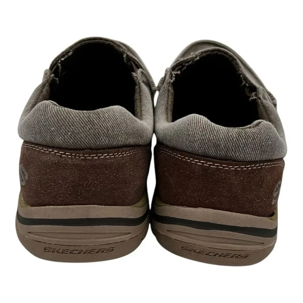 Skechers Men's 7.5 Slip-On Relaxed Fit Expected Avillo Casual Shoes Grey Beige
